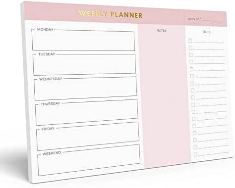 Sweetzer & Orange Weekly To Fat List Pad. Planing Weekly Planly Planing Weeking Notepad com quadrados da Agenda do Planejador Daily.