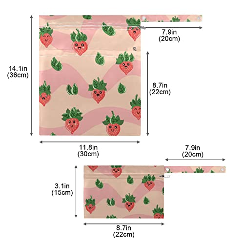 Saco de pano de pano de pano de morango com morango xigua 2 Pacote de pano de penduramento à prova d'água Bolsa organizadora