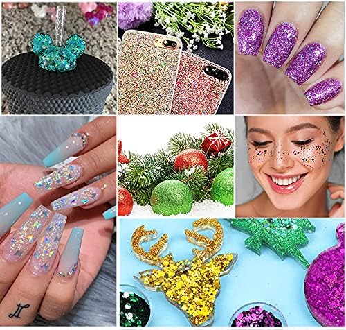 Foluvinzzis Shift Glitter, 10 sacos 150g/5,29 onças de camaleão glitter misto alteração de glitter resina artesanato de unhas Glitter,