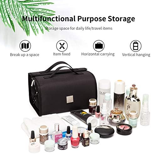 Bolsa de maquiagem Royalfair Roll Up, bolsa de higiene pessoal para mulheres com 4 bolsas aprovadas pela TSA transparente,