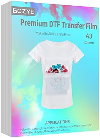 Filme de transferência de DTF premium do Gozye-100 folhas A3 Papel de transferência de calor de estimação fosco para impressão