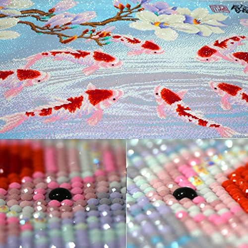 Instarry DIY 5D Diamond Pintura Full Full Nine Fish Pattern Mosaic Bordado de cristal Decoração de parede moderna 59.1x23,6 polegadas