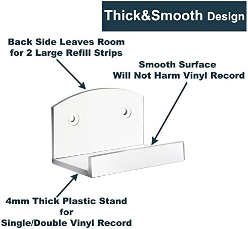 6 Vinil Record titular, Strong Hold Album Record Wall Mount, Minimalist Vinyl Album Display Shelf for Wall Collection