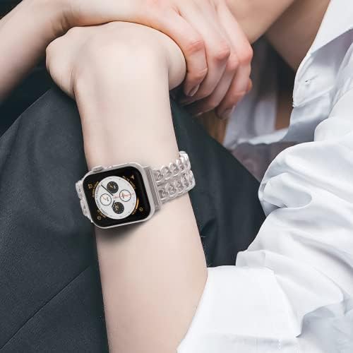 Compatível com Apple Watch SE Série 8 Série 7 6 5 4 3 2 1 Strap 45mm 44mm 42mm 41mm 40mm 38mm Ultra 49mm de metal feminino