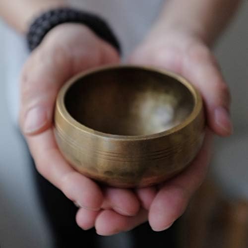 Biggo Tibetan Singing Bowl Setititation Sound Bowl para ioga, atenção plena, cura do chakra, auto-regulação, artesanal