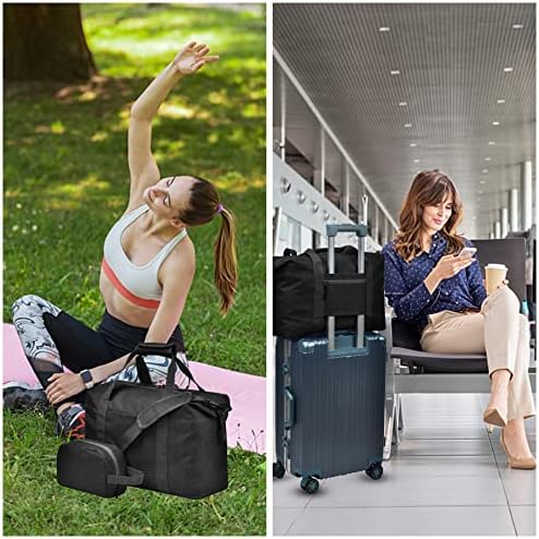 Bolsas Leatvook Weekender para mulheres, bolsa de viagem noturna com bolsa de bolso molhado Carry On Gym Duffel Bag com bolsa