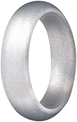 Anéis de silicone grossos e empilháveis ​​femininos Promova anéis de 5,7 mm de largura, pérolas de silicone silicone