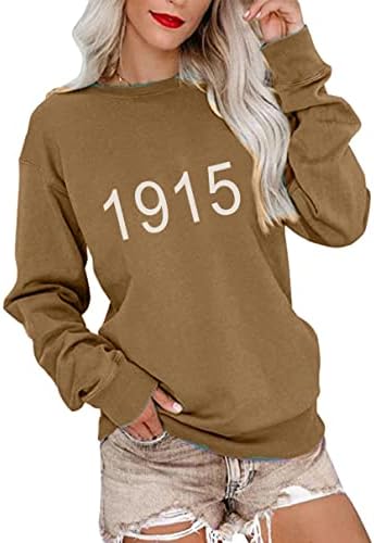 Yming Sweworkshirts for Women Crewneck Tops de manga longa