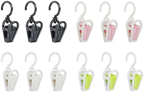 Bisbai 12 pcs pendurados clipes portáteis cabides de viagem