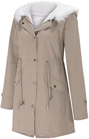 Cardigan de moda slim casaco quente casaco feminino jaqueta de inverno com bolso com bolso de lã Fuzzy Outwear capuz jaqueta