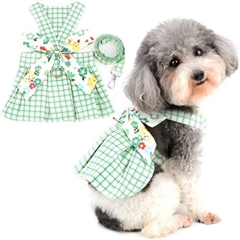 Vestido de arnês de cão pequeno zunea com coleira sem puxar filhote de cachorrinho colete cura