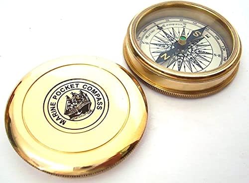 Robert Frost Brass Poema Compass-Pocket Compass com Caso de couro Presente de Ano Novo