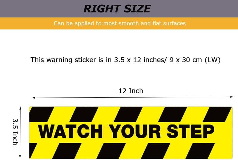 Assista seus adesivos de decalques de piso de etapa - 10 pacote de aviso de aviso adesivo fita de piso anti deslize adesivo abrasivo decalque para segurança no local de trabalho