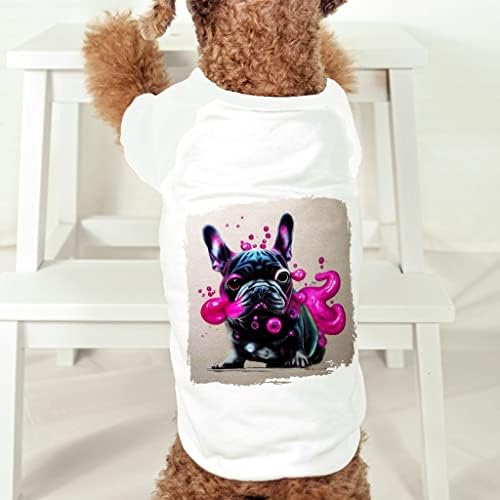 T -shirt francesa de cães de arte bulldog - camisa engraçada de cachorro - roupas legais de cachorro