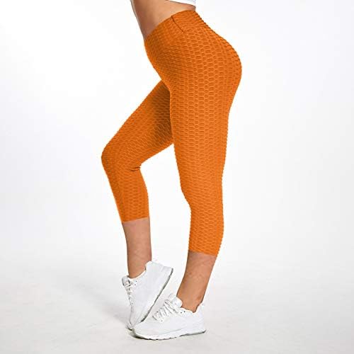 Honprad plus size treino leggings com bolsos de alta cintura elevação do exercício Fitness Bubble feminino Running Yoga calças