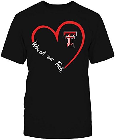 FanPrint Texas Tech Red Reds T-Shirt-Heart 3-4-IF-IC32-DS37