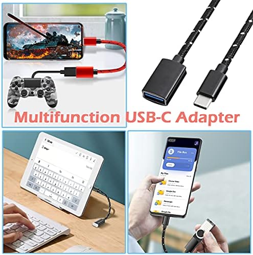 Wyasanj USB C a USB 3.0 Adaptador 0,5 pés, USB-C para USB Adaptador, USB tipo C para USB, Thunderbolt 3 para USB Adapt OTC Compatível com MacBook Pro/Air 2020/2018, iPad Pro 2020 e mais