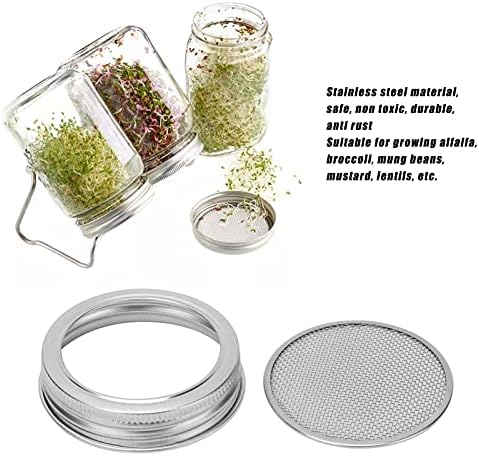 Broto de tampas, kit de prato de kit de brotamento seguro sem enferrujar o filtro de jarra de tela de malha de aço inoxidável
