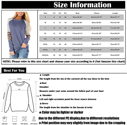 Camisas de manga comprida para mulheres, outono feminino e inverno com estampa de leopardo listrado no pescoço redondo de manga