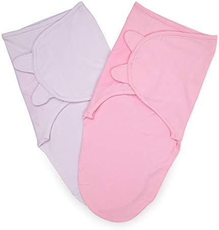 Baby Swaddle Blanket Ajuste Pacote Ajustável 2, Swaddles de algodão recém-nascido ultra macios, 0-3 meses menino e menina
