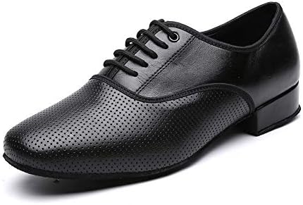 Sapatos de desempenho latino de salão preto masculino