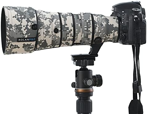 Rolanpro impermeável Tampa de lente de camuflagem de camuflagem para Nikon AF-S 500mm f5.6e pf Ed Lente VR Caso de