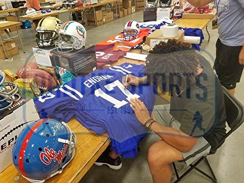 Evan Engram autografado/assinado Ole Miss Blue Custom Jersey