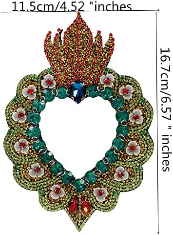Recursos House Bead Crystal Flower Heart Appliques Patches para roupas Diy Sew On Rhinestone Belge Acessórios de vestuário TH22412M