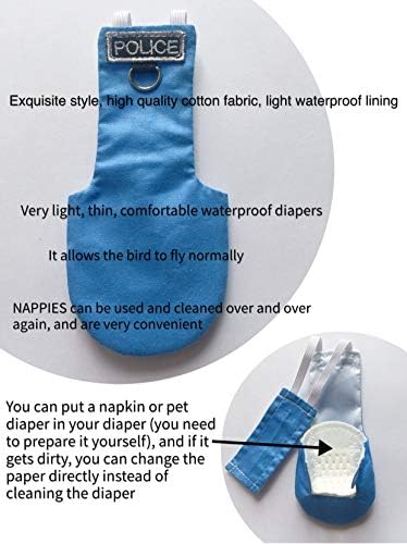 Freia de papagaio de roupas de pássaro Hezhuo, ternos de vôo de pássaros, fraldas à prova d'água reutilizáveis ​​suprimentos de