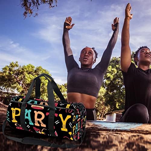 Mamacool Birthday Party Elements Duffel ombro Bolsa de Travel Saco de Viagem para Ginásio para a Dança Esportiva Viagem