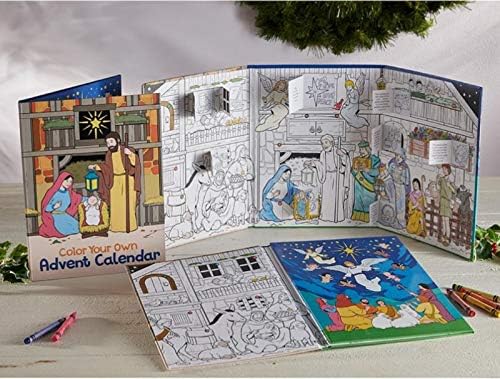 Trindade Church Supply Color Your Own Advent Calelendar Tri Fold Hardcover Livret for Children, 11 polegadas