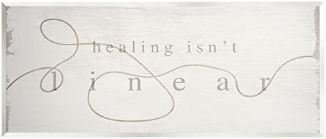 Stuell Industries Healing não é linear Squiggle Line Phrase Art Wood Wall, design de Daphne Polselli