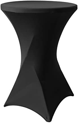 Capa de mesa de coquetel Suntq 32x43, toalha de mesa de mesa de coquetel de spandex preta, toalha de mesa de alto teor