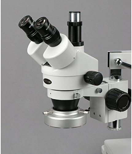 AMSCOPE SM-4TY-80M Microscópio de zoom estéreo trinocular profissional, oculares WH10X, ampliação 7x-90X, objetivo do zoom