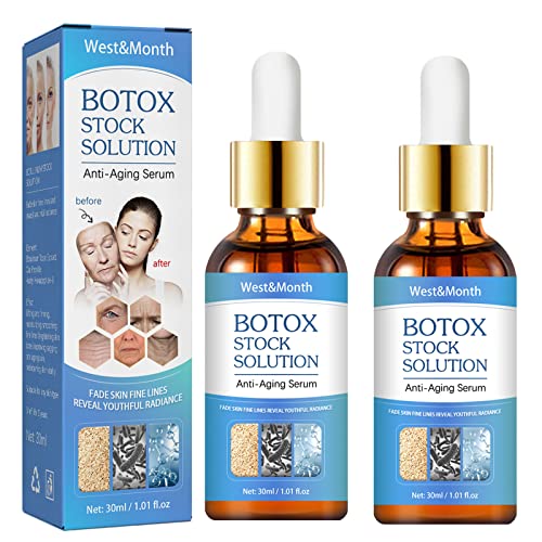 Botox em um soro de garrafa, soro facial da solução de botox, simplicidade no soro da face do botox, soro anti-envelhecimento do Flysmus Botoxlux, soro anti-ruína de botox de botox sérumyoungagax