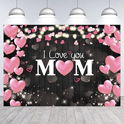 Hilioens 7 × 5ft feliz dia das mães pano de fundo I Love You Mom Anterior
