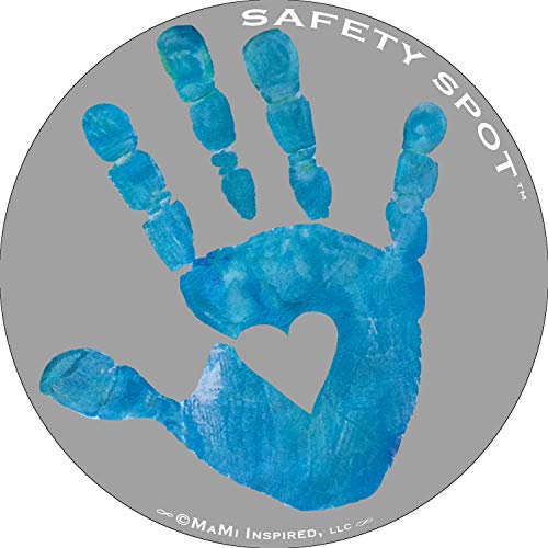 Ímã de segurança - impressão de mão para crianças para estacionamento de segurança - fundo cinza