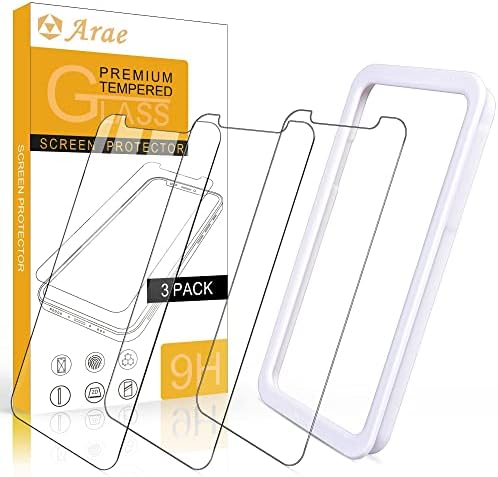 Protetor de tela ARAE para iPhone 12 / iPhone 12 Pro [3 pacotes]+pano de polimento de microfibra para todos os monitores