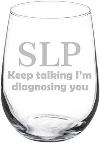 Patologista de linguagem de fala do cálice de copo de vinhos SLP