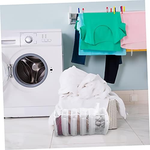 Zerodeko 2pcs Máquina branca Máquina de lavanderia Sacos de lavar calcinha reutilizável com tampa de estocagem Protetor de