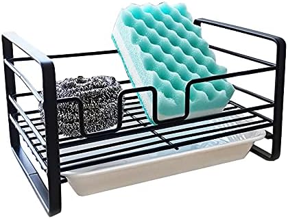 Rack de esponja Suwang com panela de drenagem, rack de pia de drenagem de cozinha rack de armazenamento, adequado para sabonete de escova de esponja Bola de lavagem de louça