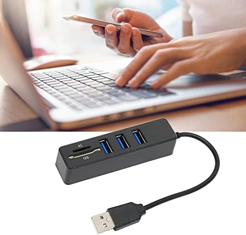Hub USB2.0, 3 portas USB divisor de alta velocidade cartão de memória cartão de armazenamento leitor USB C Dongle para teclado, mouse, disco U, plug e play
