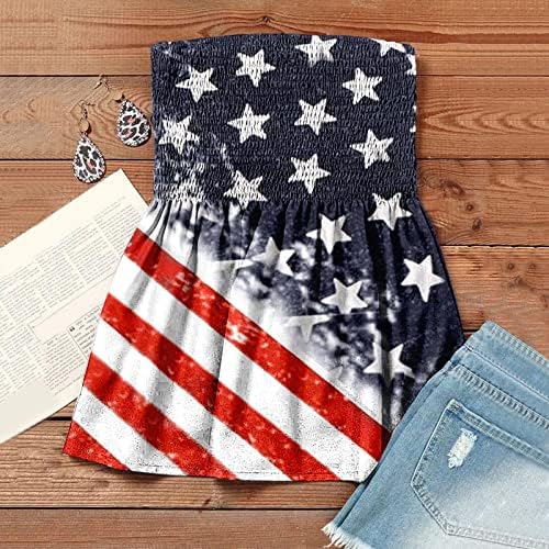 4 de julho Camisas Tampo Tampo para Women USA Flag de verão Casual Start Start Stars Stripes Tie-Dye Tampes de tanques