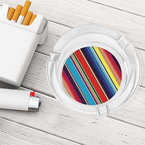 Colorido manta mexicana de vidro listrado cinzeiro para cigarros redondo bandejas de cinzas para escritório em casa e restaurantes