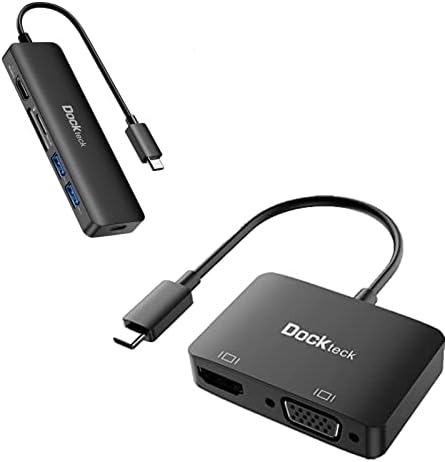 DockTeck 6-em-1 Hub tipo C com DockTeck 5 em 1 USB C Hub
