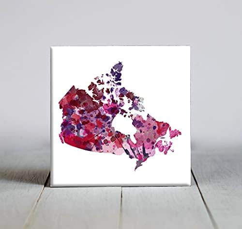 Rosa abstrato Canadá Arte em aquarela de telha decorativa