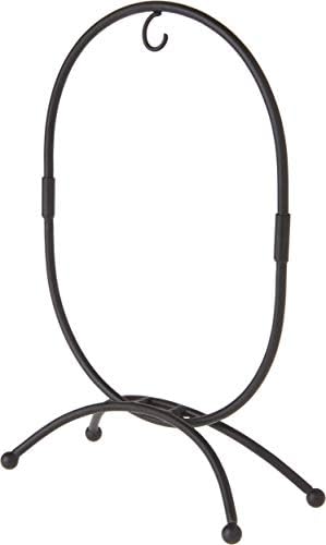Suporte de ornamento preto de ferro forjado oval de Bard, 11 h x 7,25 W x 7,25 D