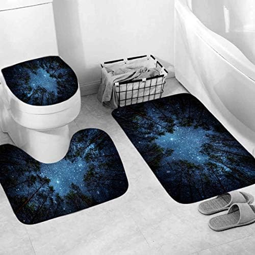 Aoof 4 PCs/Cortina de chuveiro set impermeável banheiro banheiro tapete de tapete de tampa da tampa da tampa