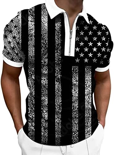 Miashui tee para homens mens 3d impressão digital com zíper de lapela de capa de manga curta camisa casual camisa de camisa t mishts