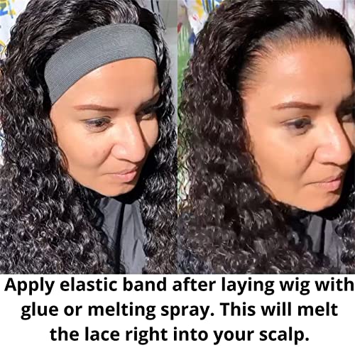Pavimentação da banda de renda de arage de borda de borda elástica para peruca a banda fusível da borda para os acessórios de cabelo elásticos embrulhados para mulheres finas cabelos finos